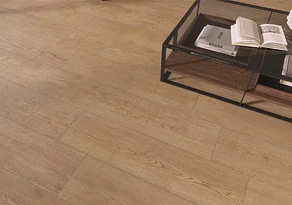 Grundflise, Effekt træ, Farve brun, Glaseret porcelænsstentøj, 30x119.8 cm, Overflade mat