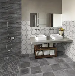 Background tile, Effect concrete, Color grey, Unglazed porcelain stoneware, 20x60.4 cm, Finish matte