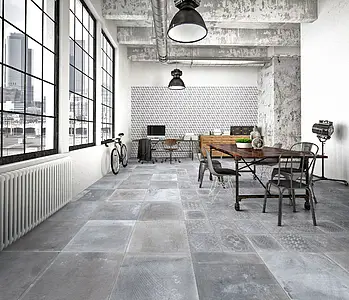 Effect concrete, Color grey, Background tile, Unglazed porcelain stoneware, 60x60 cm, Finish matte