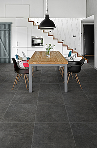 Grundflise, Effekt beton, Farve grå, Uglaseret porcelænsstentøj, 60.4x60.4 cm, Overflade skridsikker