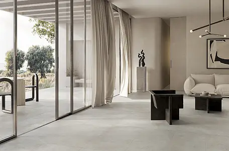 Background tile, Effect concrete, Color grey, Glazed porcelain stoneware, 60x119.8 cm, Finish antislip