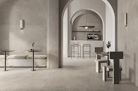 Background tile, Effect concrete, Color brown, Glazed porcelain stoneware, 60x119.8 cm, Finish antislip