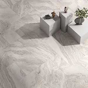 Background tile, Effect stone,quartzite, Color white, Unglazed porcelain stoneware, 30x60 cm, Finish matte