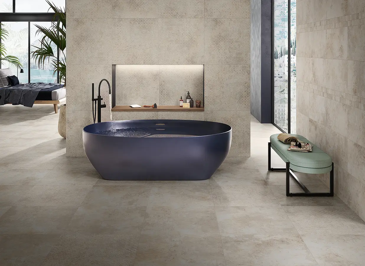 Mosaic tile, Effect concrete, Color beige, Glazed porcelain stoneware, 30x30 cm, Finish matte