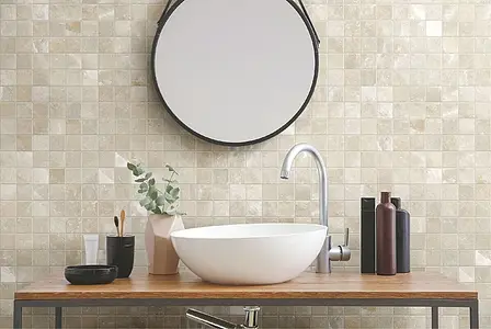 Mosaic tile, Effect stone,other marbles, Color beige, Glazed porcelain stoneware, 30x30 cm, Finish matte