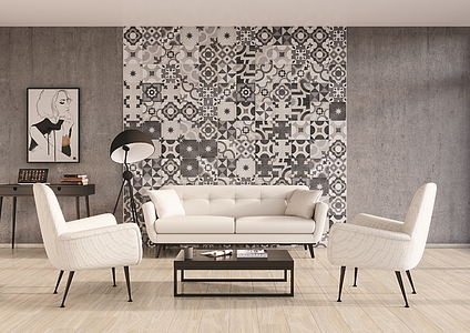 Casablanca Porcelain Tiles produced by Steuler Design, Style patchwork, faux encaustic tiles