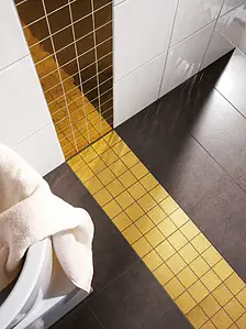 Mosaic tile, Effect gold and precious metals, Color yellow, Glazed porcelain stoneware, 30x30 cm, Finish matte