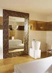 Mosaic tile, Effect gold and precious metals, Color yellow, Glazed porcelain stoneware, 30x30 cm, Finish matte