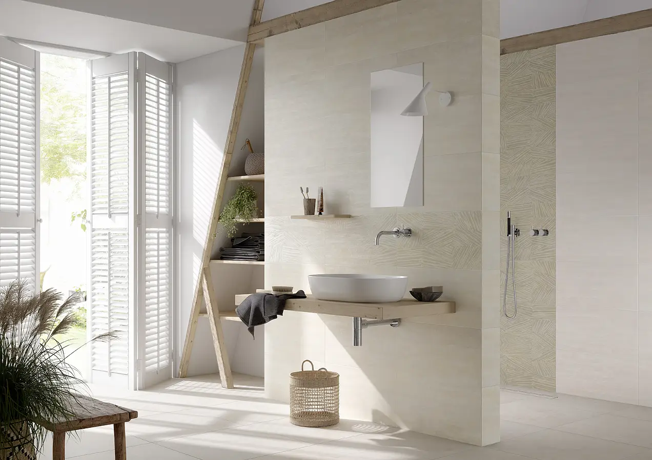 Decorative piece, Effect concrete, Color beige, Ceramics, 30x60 cm, Finish matte