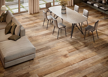 Background tile, Effect wood, Color brown, Unglazed porcelain stoneware, 20x120 cm, Finish matte