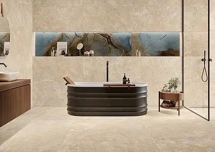 Background tile, Effect other stones, Color beige, Unglazed porcelain stoneware, 120x120 cm, Finish antislip