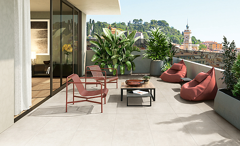 Background tile, Effect concrete, Color beige, Glazed porcelain stoneware, 60x60 cm, Finish antislip