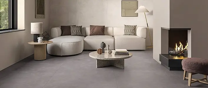 Background tile, Effect resin,unicolor, Color grey, Unglazed porcelain stoneware, 120x120 cm, Finish matte