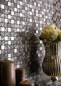Farbe graue, Mosaik, Glasiertes Feinsteinzeug, 30x30 cm, Oberfläche glänzende