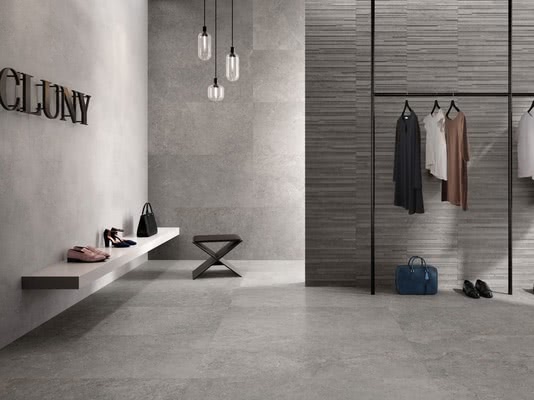 French Mood Porcelain Tiles produced by Ceramiche Supergres, Stone effect