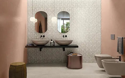 Background tile, Effect concrete, Color beige, Unglazed porcelain stoneware, 120x120 cm, Finish matte