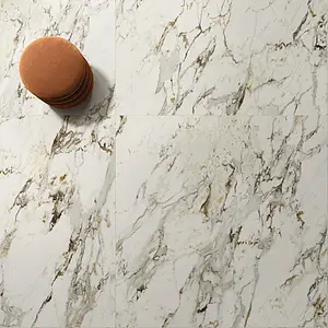 Piastrella di fondo, Effetto pietra,altri tipi di marmo, Colore bianco, Gres porcellanato smaltato, 120x120 cm, Superficie levigata