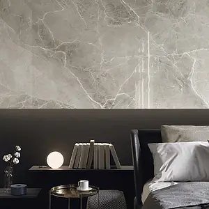 Hintergrundfliesen, Optik stein,andere marmorarten, Farbe graue, Glasiertes Feinsteinzeug, 120x278 cm, Oberfläche polierte