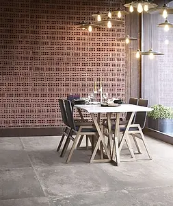 Background tile, Effect terracotta, Color grey, Glazed porcelain stoneware, 90x90 cm, Finish matte