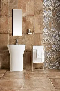 Background tile, Effect terracotta, Color brown, Glazed porcelain stoneware, 60x60 cm, Finish matte