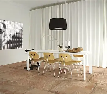 Background tile, Effect terracotta, Color brown, Glazed porcelain stoneware, 90x90 cm, Finish matte