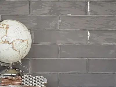 Background tile, Color grey, Ceramics, 7.5x30 cm, Finish glossy