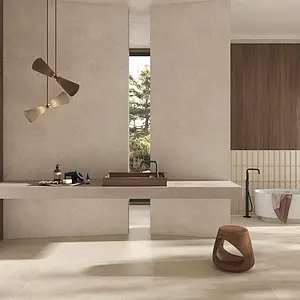 Background tile, Effect limestone, Color beige, Unglazed porcelain stoneware, 100x100 cm, Finish antislip