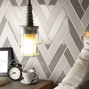 Background tile, Effect unicolor, Color grey, Ceramics, 5x23 cm, Finish matte