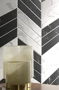 Grundflise, Effekt sten, Farve hvid, Keramik, 5x23 cm, Overflade mat