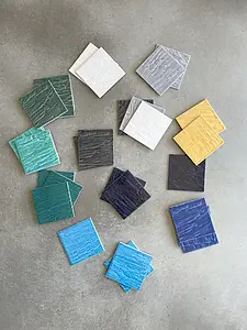 Background tile, Effect slate, Color yellow, Glazed porcelain stoneware, 15x15 cm, Finish matte