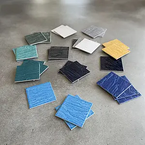 Background tile, Effect slate, Color green, Glazed porcelain stoneware, 15x15 cm, Finish matte