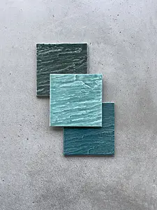 Background tile, Effect slate, Color green, Glazed porcelain stoneware, 15x15 cm, Finish matte