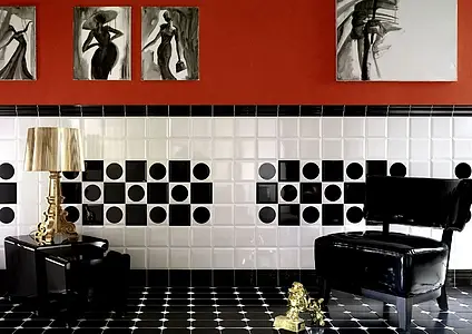 Background tile, Effect unicolor, Color black, Ceramics, 15x15 cm, Finish matte