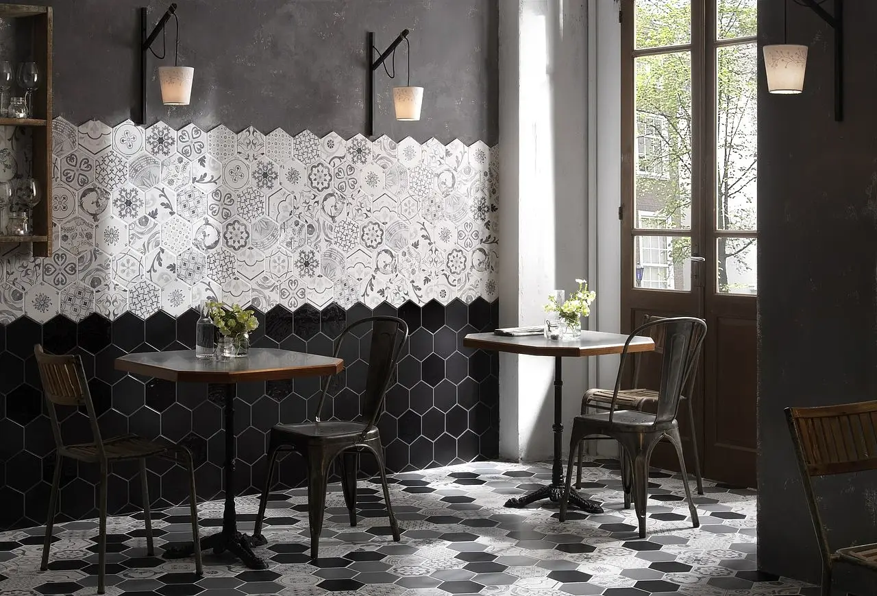 Background tile, Effect unicolor, Color black, Glazed porcelain stoneware, 15x17.1 cm, Finish matte