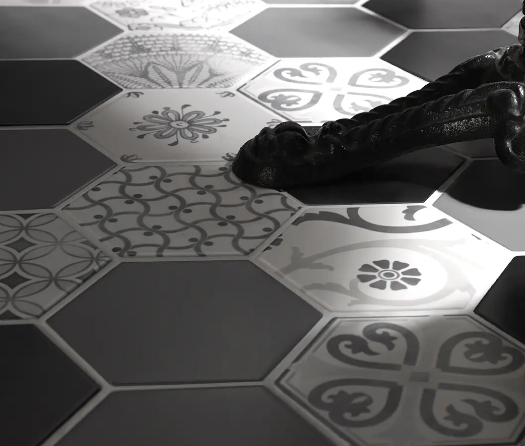 Background tile, Effect unicolor, Color grey, Glazed porcelain stoneware, 15x17.1 cm, Finish matte