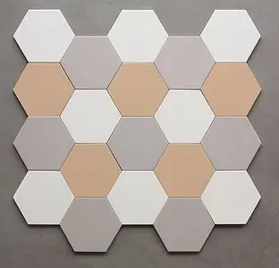 Background tile, Effect unicolor, Color beige, Glazed porcelain stoneware, 14x16 cm, Finish matte