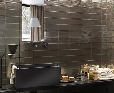 Background tile, Effect gold and precious metals, Color brown, Ceramics, 10x20 cm, Finish glossy