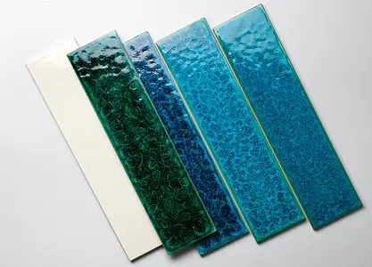 Płytki bazowe, Efekt left_menu_crackleur , Kolor niebieski, Ceramika, 10x40 cm, Powierzchnia błyszcząca
