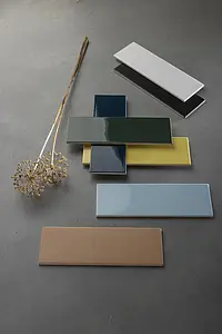 Background tile, Effect unicolor, Color white, Ceramics, 10x30 cm, Finish matte