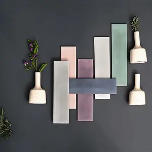 Grundflise, Farve violet, Glaseret porcelænsstentøj, 6x24.6 cm, Overflade skridsikker