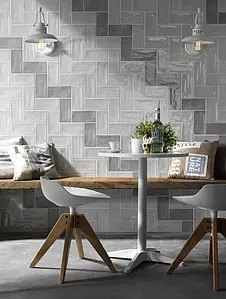 Background tile, Effect unicolor, Color grey, Ceramics, 10x20 cm, Finish glossy
