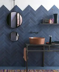 Background tile, Effect unicolor, Color navy blue, Glazed porcelain stoneware, 7x28 cm, Finish antislip