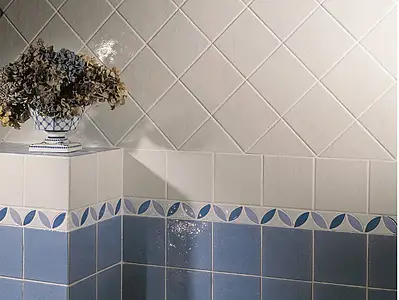 Background tile, Effect unicolor, Color white, Style provence, Ceramics, 15x15 cm, Finish glossy