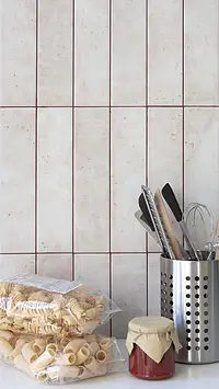 Background tile, Color beige,white, Glazed porcelain stoneware, 7x28 cm, Finish matte