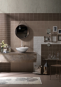 Background tile, Effect unicolor, Color brown, Ceramics, 7.5x15 cm, Finish Honed