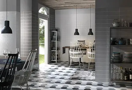 Background tile, Effect unicolor, Color grey, Ceramics, 10x30 cm, Finish Honed