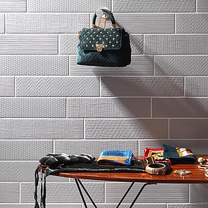 Background tile, Color grey, Style patchwork, Ceramics, 10x40 cm, Finish matte