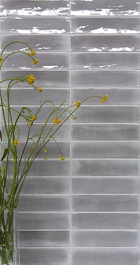 Background tile, Effect unicolor, Color grey, Glazed porcelain stoneware, 6x24.6 cm, Finish glossy