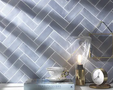 Background tile, Effect brick, Color sky blue,violet, Glazed porcelain stoneware, 5x15 cm, Finish antislip