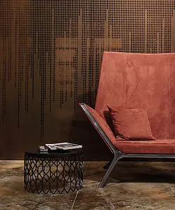 Background tile, Effect metal, Color brown, Unglazed porcelain stoneware, 120x280 cm, Finish glossy